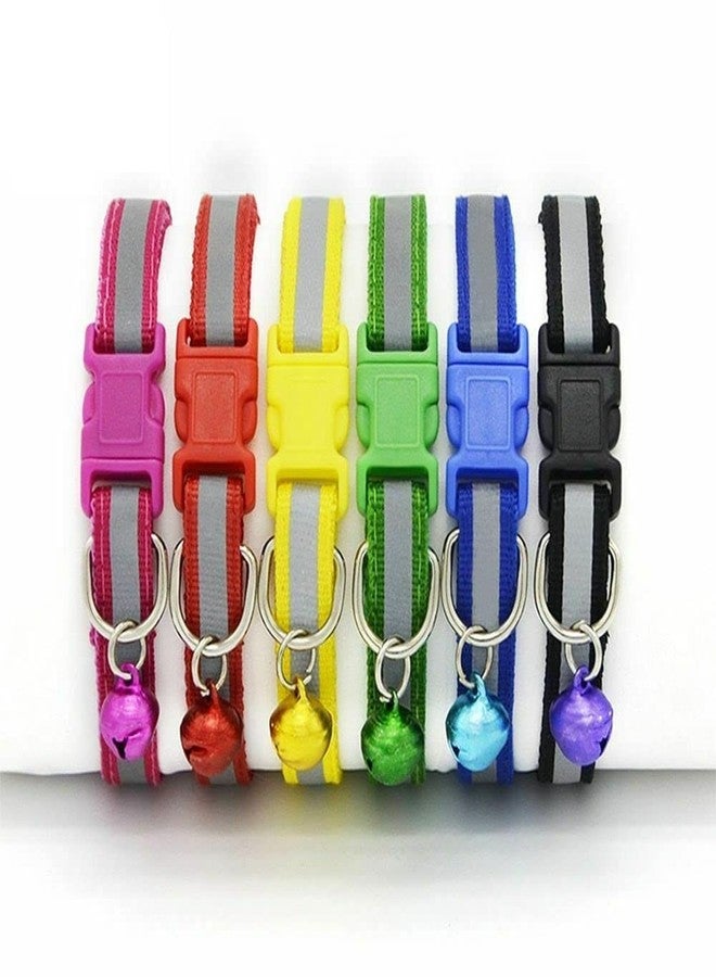 Pets Empire 2 Pack Reflective Cat Collars with Bell - Adjustable Nylon Breakaway Safety Collars for Cats & Puppies, Neck Girth 19-32 cm - Image 2